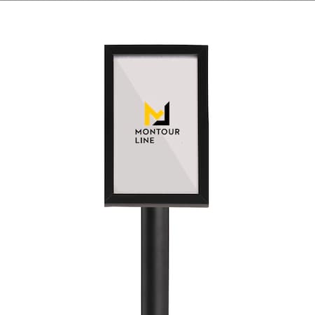 Montour Line Sign Frame Floor Standing 7 x 11 in. V Black Steel FS200-711-V-BK